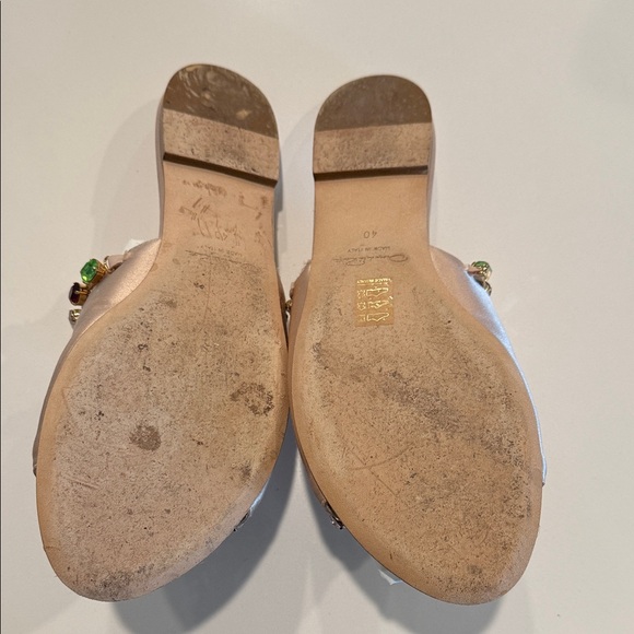 Oscar de la Renta Satin Mules with Jewel Accents - Picture 16 of 16